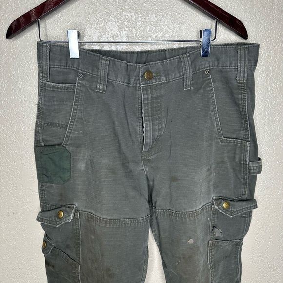 Carhartt Green RipStop Pants Moss Green 32x30 - Picture 3 of 7